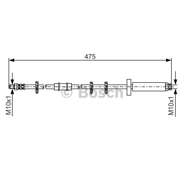 Слика на црево за кочница BOSCH 1 987 476 329 за Citroen Jumper BOX 230L 1.9 TD - 92 коњи дизел