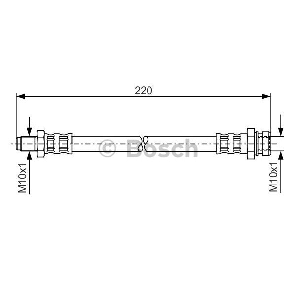 Слика на црево за кочница BOSCH 1 987 476 345 за Mitsubishi Montero Sport (K90) 2.5 TD (K94W) - 99 коњи дизел