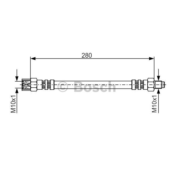 Слика на црево за кочница BOSCH 1 987 476 396 за Mercedes 190 (w201) E 1.8 (201.018) - 109 коњи бензин