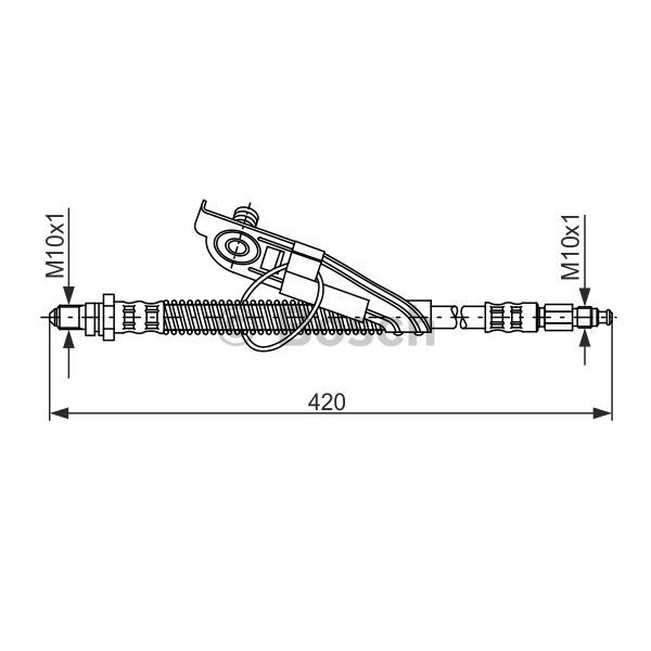 Слика на црево за кочница BOSCH 1 987 476 817 за Ford Fiesta Saloon 2001 1.6 - 95 коњи бензин