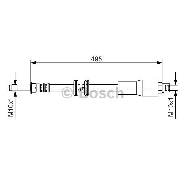 Слика на црево за кочница BOSCH 1 987 481 005 за Mercedes Sprinter 4-t Box (904) 416 CDI - 156 коњи дизел