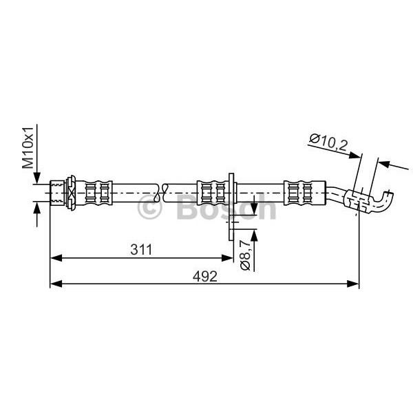 Слика на црево за кочница BOSCH 1 987 481 134 за Daihatsu Terios J1 1.3 - 86 коњи бензин