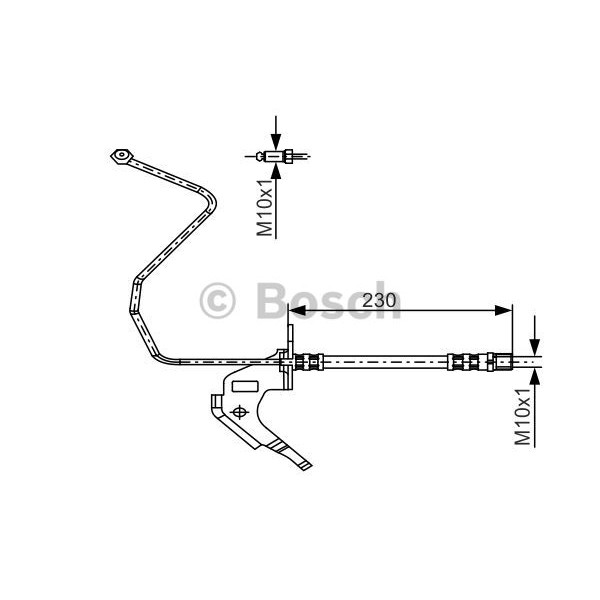 Слика на црево за кочница BOSCH 1 987 481 162 за Opel Astra G Saloon 1.6 - 103 коњи бензин