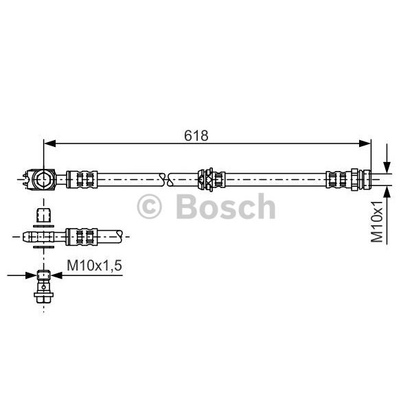 Слика на црево за кочница BOSCH 1 987 481 173 за VW Passat 6 Variant (B6,3c5) 3.2 FSI 4motion - 250 коњи бензин