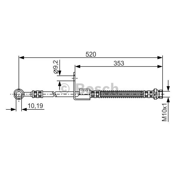 Слика на црево за кочница BOSCH 1 987 481 321 за Hyundai Excel 2 (LC) 1.3 - 83 коњи бензин