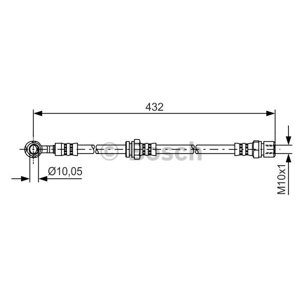 Слика на црево за кочница BOSCH 1 987 481 383 за CHEVROLET NUBIRA Sedan 1.6 - 104 коњи бензин