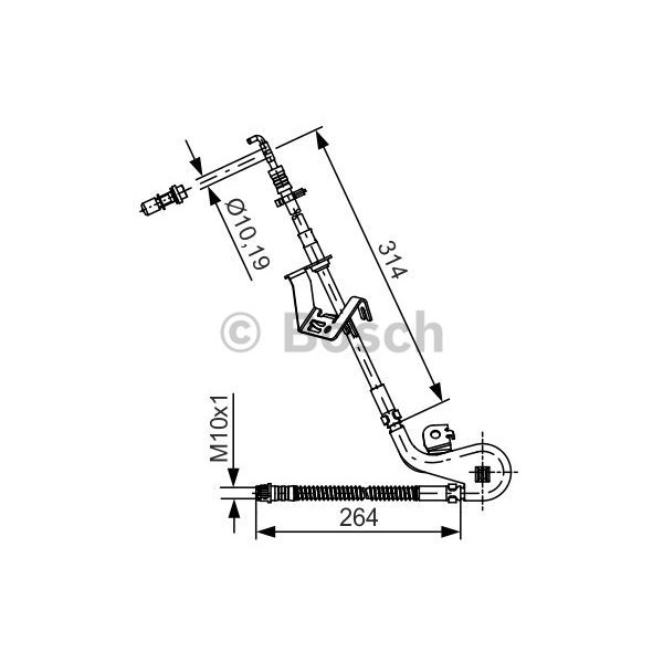 Слика на црево за кочница BOSCH 1 987 481 427 за Citroen C5 RD Sedan 1.6 HDi 115 - 114 коњи дизел