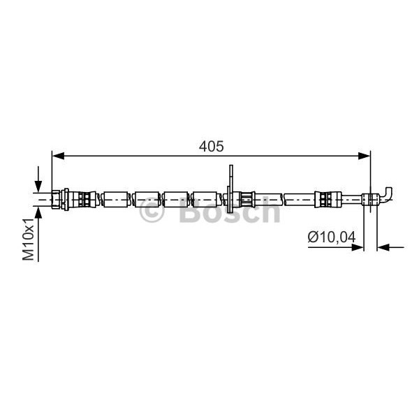 Слика на црево за кочница BOSCH 1 987 481 523 за Ford Fiesta 6 1.4 LPG - 97 коњи Бензин/Автогаз (LPG)