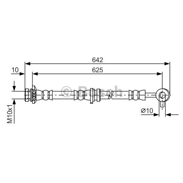 Слика на црево за кочница BOSCH 1 987 481 572 за Nissan X-Trail (T31) 2.0 - 137 коњи бензин