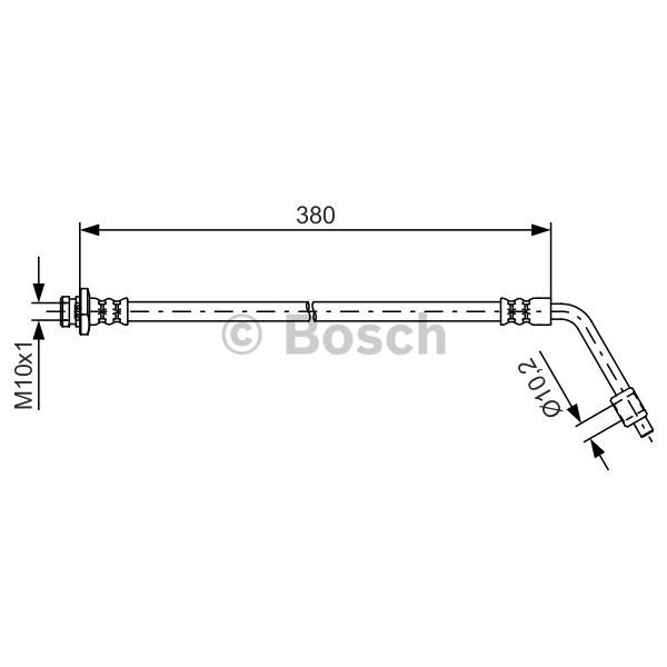 Слика на црево за кочница BOSCH 1 987 481 623 за Nissan Navara (D22) 2.4 - 126 коњи бензин