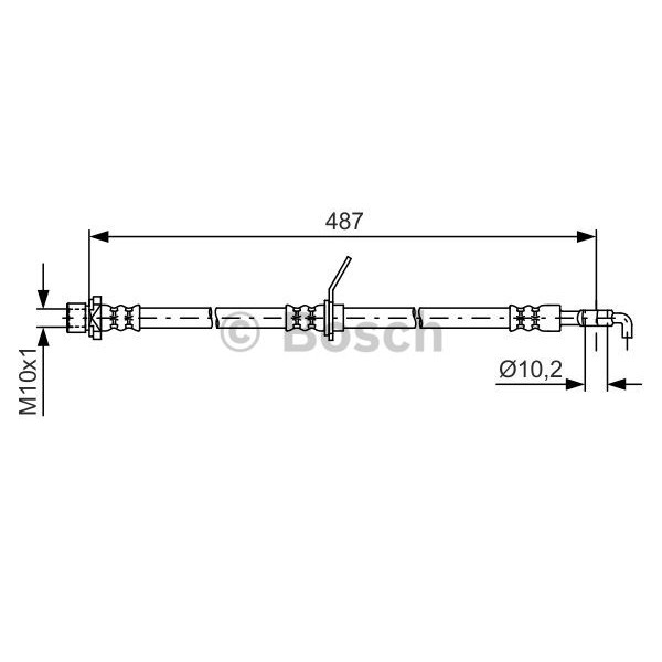 Слика на црево за кочница BOSCH 1 987 481 634 за Toyota Avensis Liftback (T22) 1.6 VVT-i - 110 коњи бензин