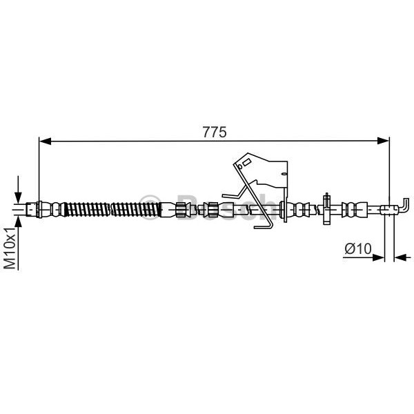 Слика на црево за кочница BOSCH 1 987 481 684 за Citroen C5 TD Break 2.0 HDi 150 - 150 коњи дизел