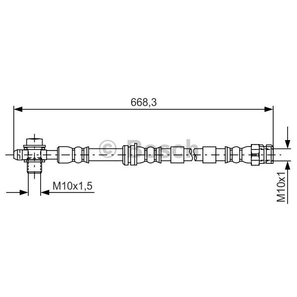 Слика на црево за кочница BOSCH 1 987 481 693 за Audi Q2 (GAB) 1.4 TFSI - 150 коњи бензин