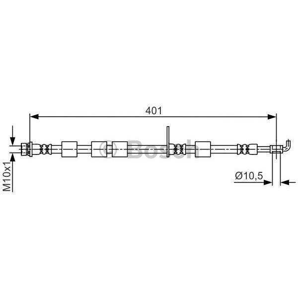 Слика на црево за кочница BOSCH 1 987 481 701 за Ford Fiesta VAN 2009 1.5 TDCi - 75 коњи дизел