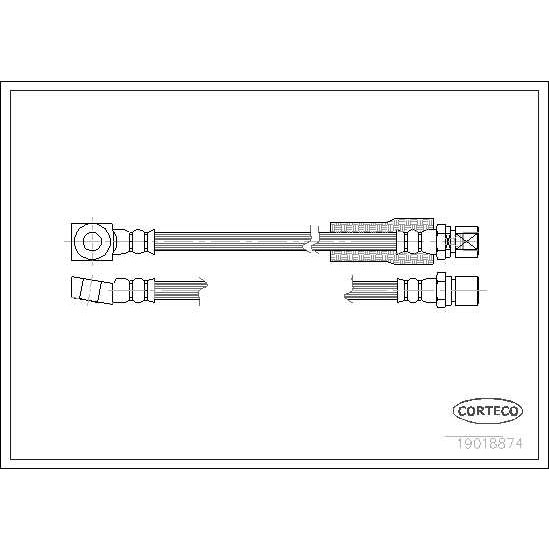 Слика на црево за кочница CORTECO 19018874 за Opel Astra F Estate 2.0 i 16V - 150 коњи бензин