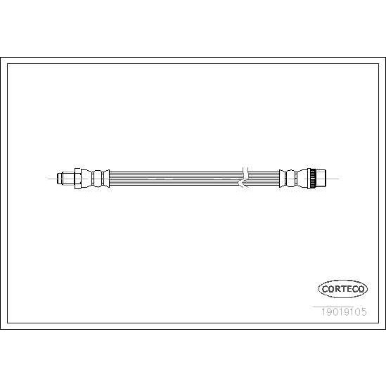 Слика на црево за кочница CORTECO 19019105 за Citroen AX Hatchback ZA 11 - 54 коњи бензин