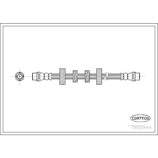 Слика на црево за кочница CORTECO 19020444 за VW Transporter T4 Platform 2.4 D Syncro - 78 коњи дизел