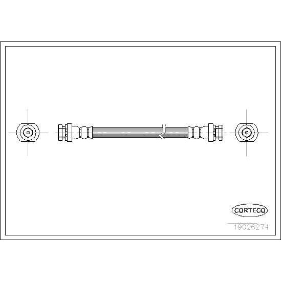 Слика на црево за кочница CORTECO 19026274 за Mitsubishi Lancer 5 Saloon (CB-DA,CC) 1.8 16V (CB5A) - 140 коњи бензин