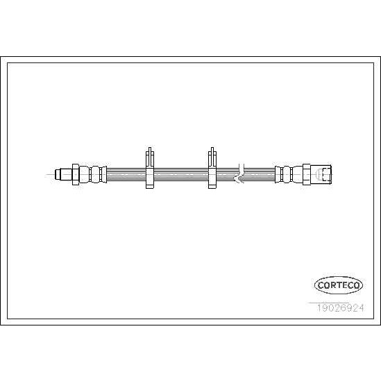 Слика на црево за кочница CORTECO 19026924 за камион Iveco Daily 1 Box 30-8 (14914111, 14914117, 14914211, 14914217, 14915111, 1491 - 82 коњи дизел