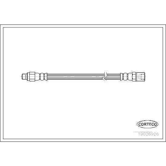 Слика на црево за кочница CORTECO 19026926 за камион Iveco Daily 1 Box 35-10 (15034111, 15034204, 15034211, 15034215, 15034217, 150 - 103 коњи дизел