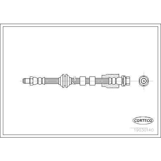 Слика на црево за кочница CORTECO 19030140 за Ford Mondeo 3 (B5Y) ST220 - 226 коњи бензин