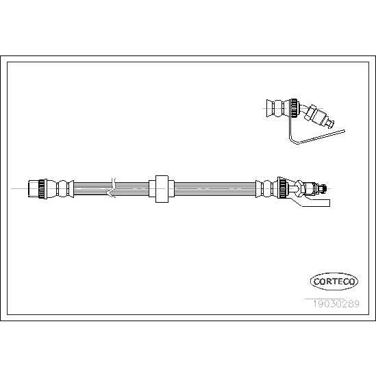 Слика на црево за кочница CORTECO 19030289 за Renault Master 2 Bus (JD,ND) 2.2 dCI 90 - 90 коњи дизел