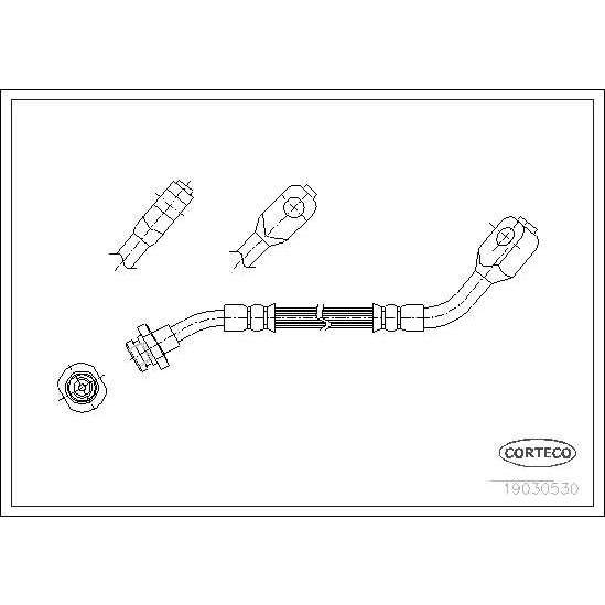 Слика на црево за кочница CORTECO 19030530 за Nissan Pick up (D21) 2.4 i 12V 4WD - 126 коњи бензин