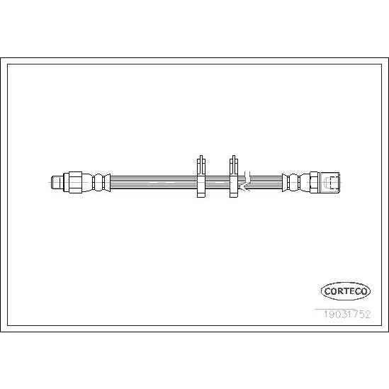 Слика на црево за кочница CORTECO 19031752 за камион Iveco Daily 1 Platform 30-8 (10011131, 10011132, 10011231, 10011232, 10011237, 1001 - 84 коњи дизел