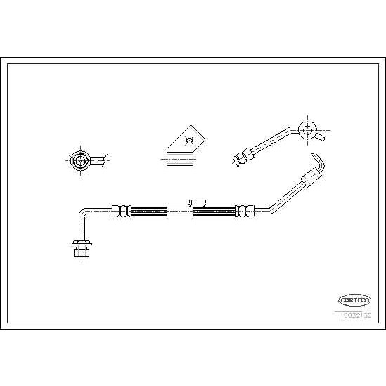 Слика на црево за кочница CORTECO 19032130 за Ford Transit Platform (E) 1991 2.0 (EME/L/S, ENE/L/S) - 98 коњи бензин