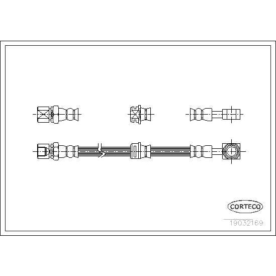 Слика на црево за кочница CORTECO 19032169 за Opel Vectra B i 500 2.5 - 194 коњи бензин