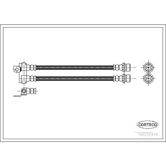 Слика на црево за кочница CORTECO 19032416 за Ford Transit Platform (E) 1991 2.0 - 90 коњи бензин