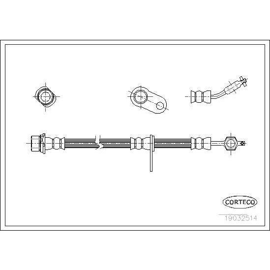 Слика на црево за кочница CORTECO 19032514 за Toyota Avensis Station Wagon (T22) 1.8 VVT-i - 129 коњи бензин