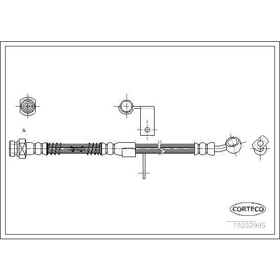 Слика на црево за кочница CORTECO 19032995 за Hyundai Excel 2 (LC) 1.3 - 84 коњи бензин