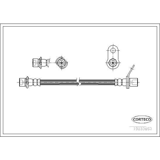 Слика на црево за кочница CORTECO 19033052 за Toyota Avensis Saloon (T22) 2.0 (ST220_) - 128 коњи бензин