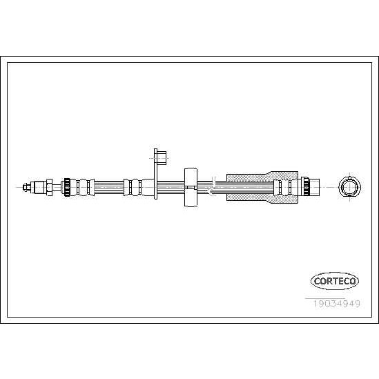 Слика на црево за кочница CORTECO 19034949 за Peugeot 207 SW 1.6 HDi - 109 коњи дизел