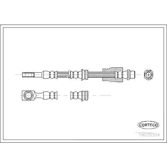 Слика на црево за кочница CORTECO 19035304 за Opel Astra H Hatchback 1.8 - 125 коњи бензин