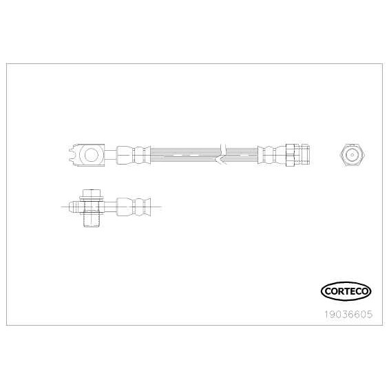 Слика на црево за кочница CORTECO 19036605 за Audi A1 (8X1) 1.4 TFSI - 140 коњи бензин