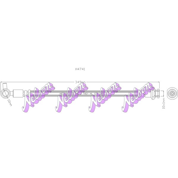 Слика на црево за кочница KAWE H4741 за Nissan Cabstar Platform (F22,H40) 2.5 TD (F22) - 80 коњи дизел