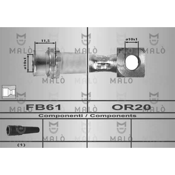 Слика на црево за кочница MALO 80234 за Ford Mondeo MK 2 Estate (BNP) 2.5 24V - 170 коњи бензин