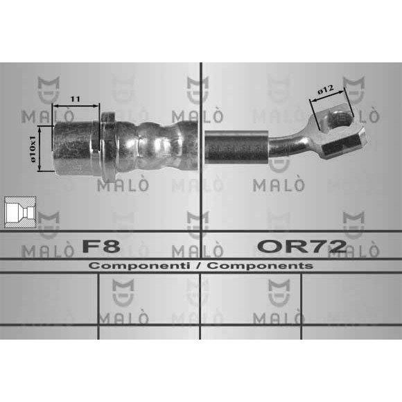 Слика на црево за кочница MALO 80342 за Opel Vectra C 1.8 - 140 коњи бензин