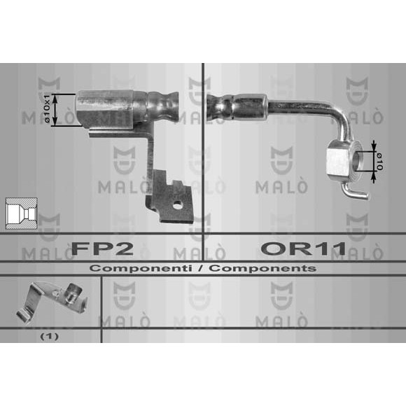 Слика на црево за кочница MALO 8579 за Ford Escort 6 (gal) 1.4 - 75 коњи бензин