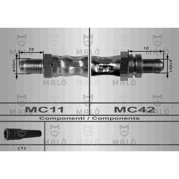 Слика на црево за кочница MALO 8585 за Ford Escort 7 (gal,aal,abl) 1.8 16V - 115 коњи бензин