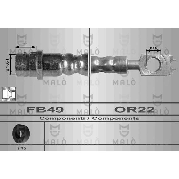 Слика на црево за кочница MALO 8616 за VW Beetle (9C1,1C1) 2.0 - 115 коњи бензин