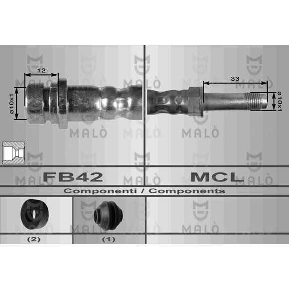 Слика на црево за кочница MALO 8645 за Ford Mondeo 1 (GBP) 1.8 i 16V 4x4 - 115 коњи бензин