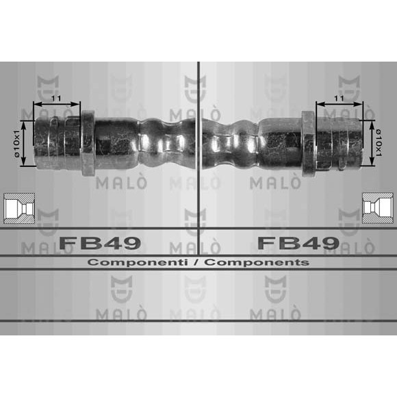 Слика на црево за кочница MALO 8903 за Seat Toledo 2 Saloon (1M2) 2.3 V5 - 150 коњи бензин