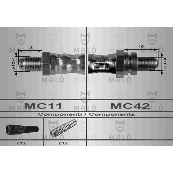 Слика на црево за кочница MALO 8922 за Ford Escort 7 (gal,aal,abl) 1.6 - 95 коњи бензин