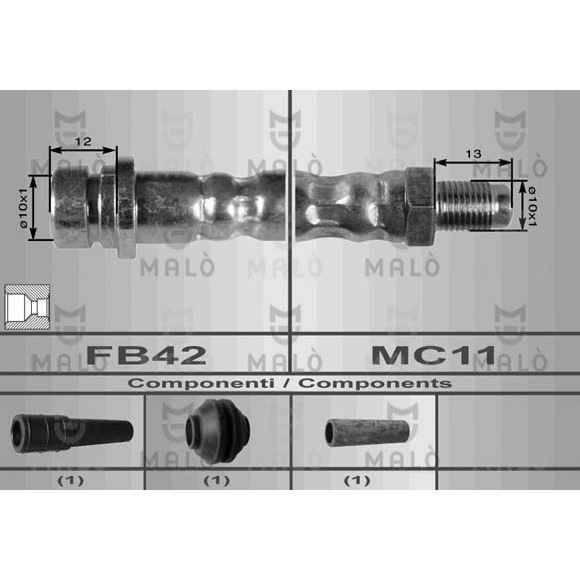 Слика на црево за кочница MALO 8998 за Ford Mondeo 3 Estate (BWY) 3.0 V6 24V - 204 коњи бензин