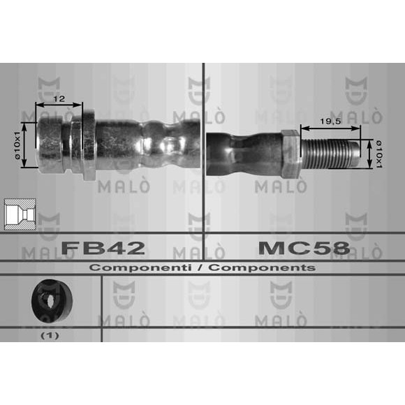 Слика на црево за кочница MALO 8999 за Ford Mondeo 3 (B5Y) ST220 - 226 коњи бензин