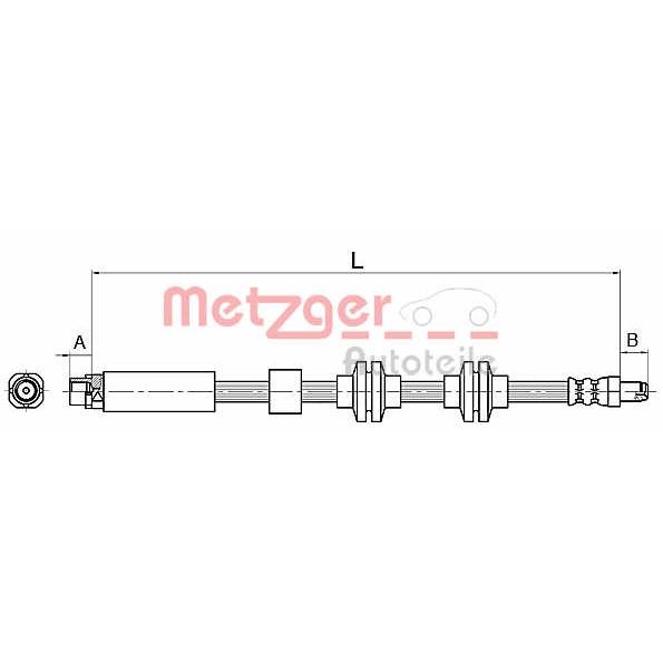 Слика на црево за кочница METZGER 4110143 за BMW 3 Sedan E90 330 i - 258 коњи бензин