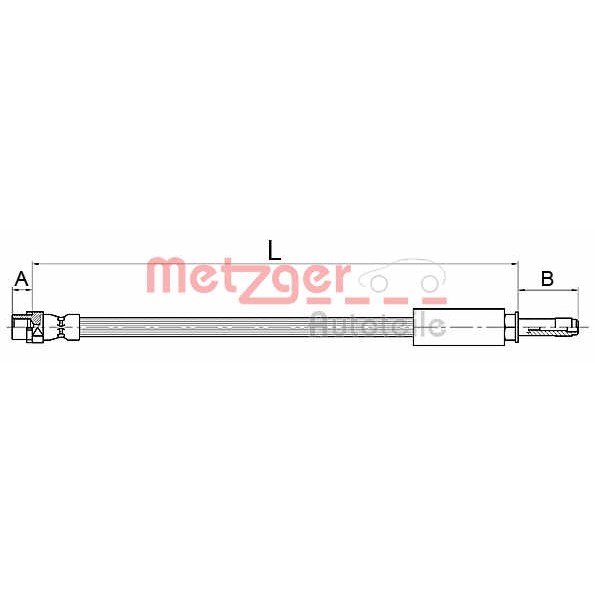 Слика на црево за кочница METZGER 4110145 за BMW 1 F21 116 d - 116 коњи дизел
